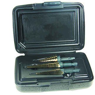 3pc. 4pc. Electrician Quick Release Step Drill Set